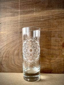 Mandala Etched Glassware